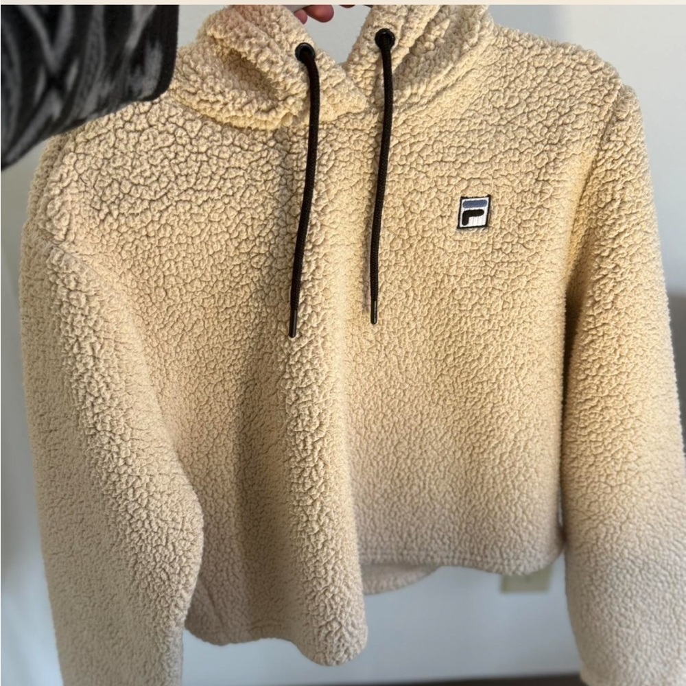 Fila Beige Sherpa Hoodie